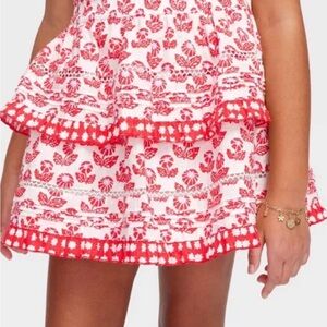 Girls' Floral Tiered Mini Skirt Red - Roller Rabbit x Target XS